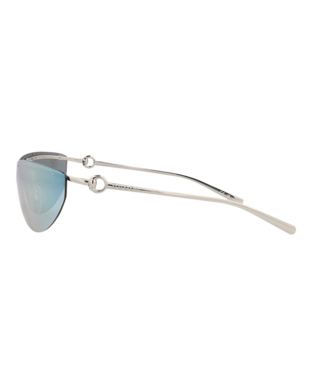 Gucci Womens Shield/Wrap Silver Silver Silver Fashion Designer Eyewear