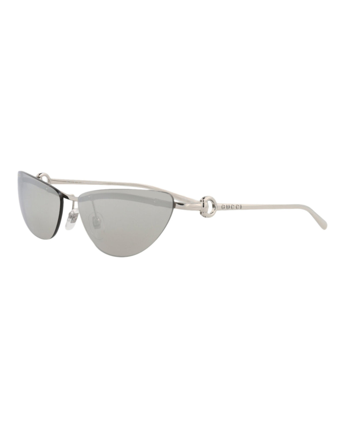 Gucci Womens Cat Eye Silver Silver Grey Fashion Designer Eyewear