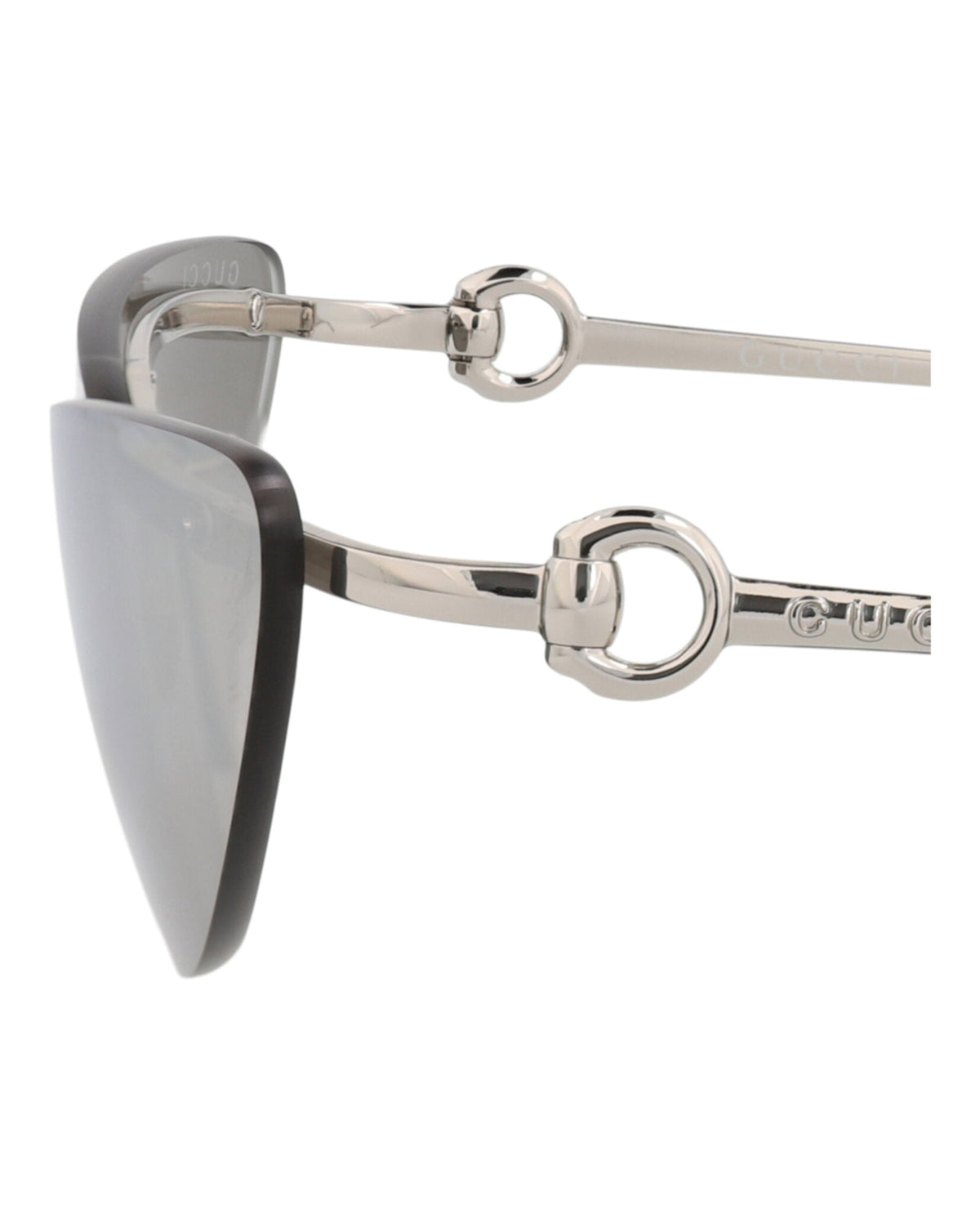 Gucci Womens Cat Eye Silver Silver Grey Fashion Designer Eyewear