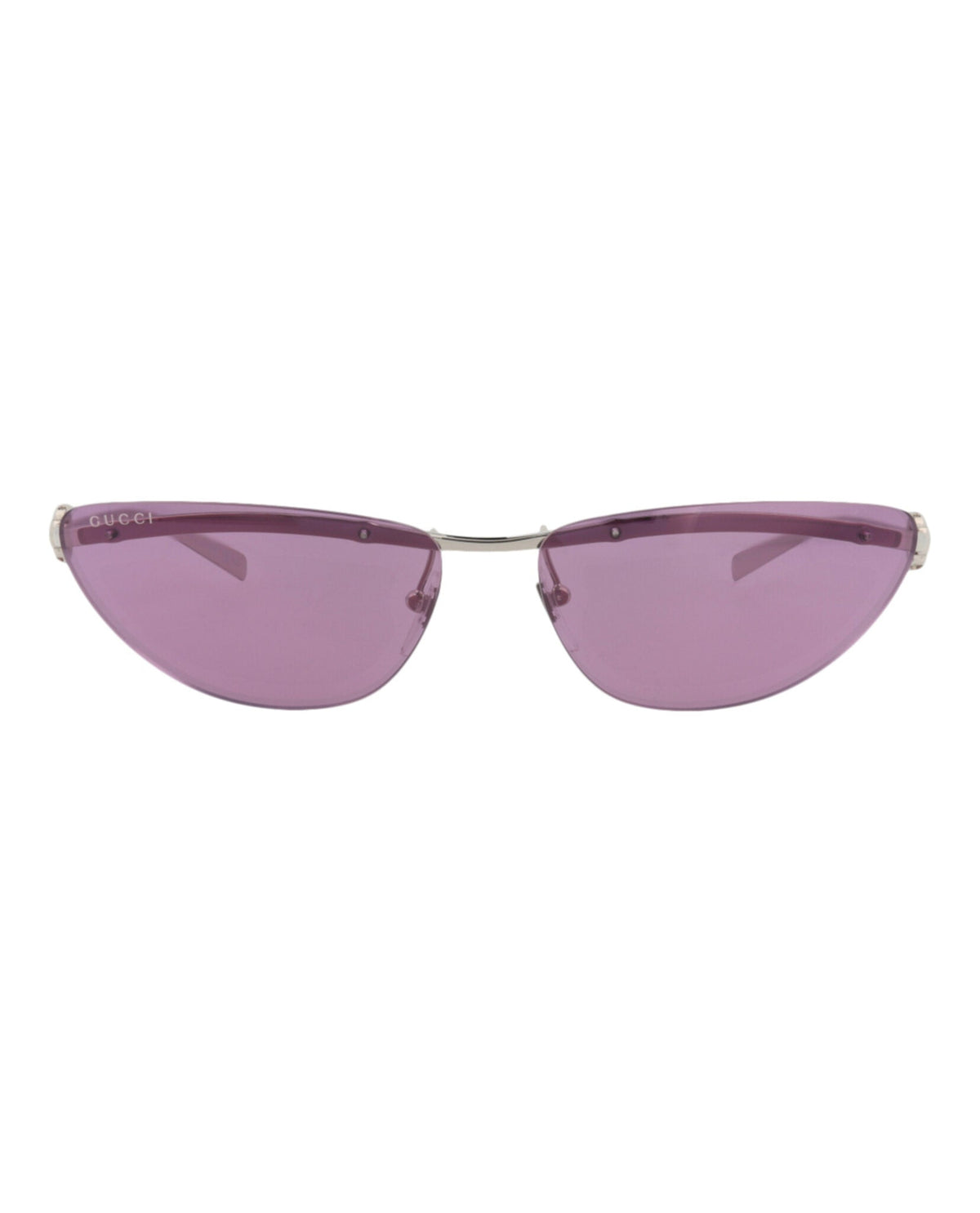 Gucci Womens Cat Eye Silver Silver Violet Fashion Designer Eyewear