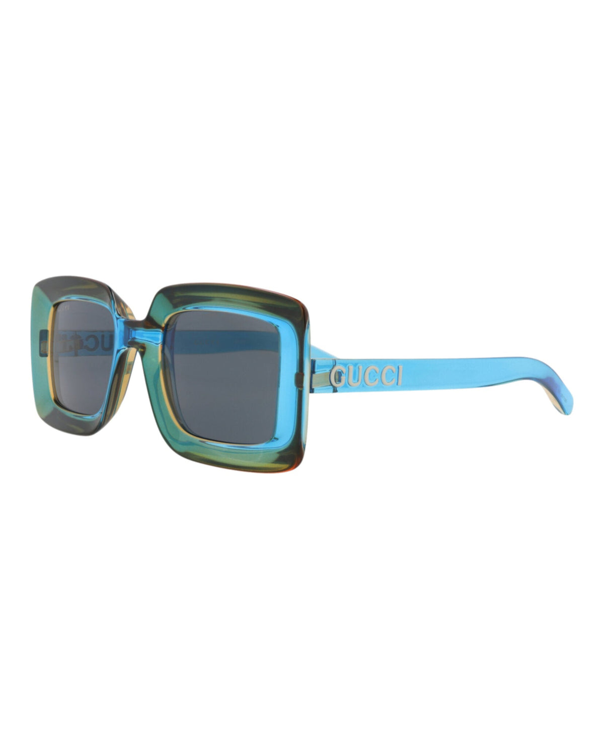 Gucci Womens Square/Rectangle Blue Blue Blue Fashion Designer Eyewear