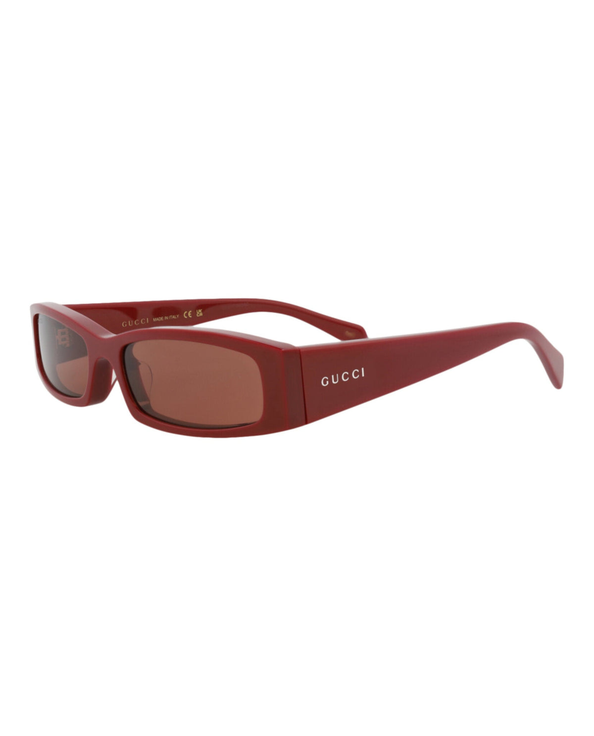 Gucci Mens Square/Rectangle Burgundy Burgundy Brown Fashion Designer Eyewear