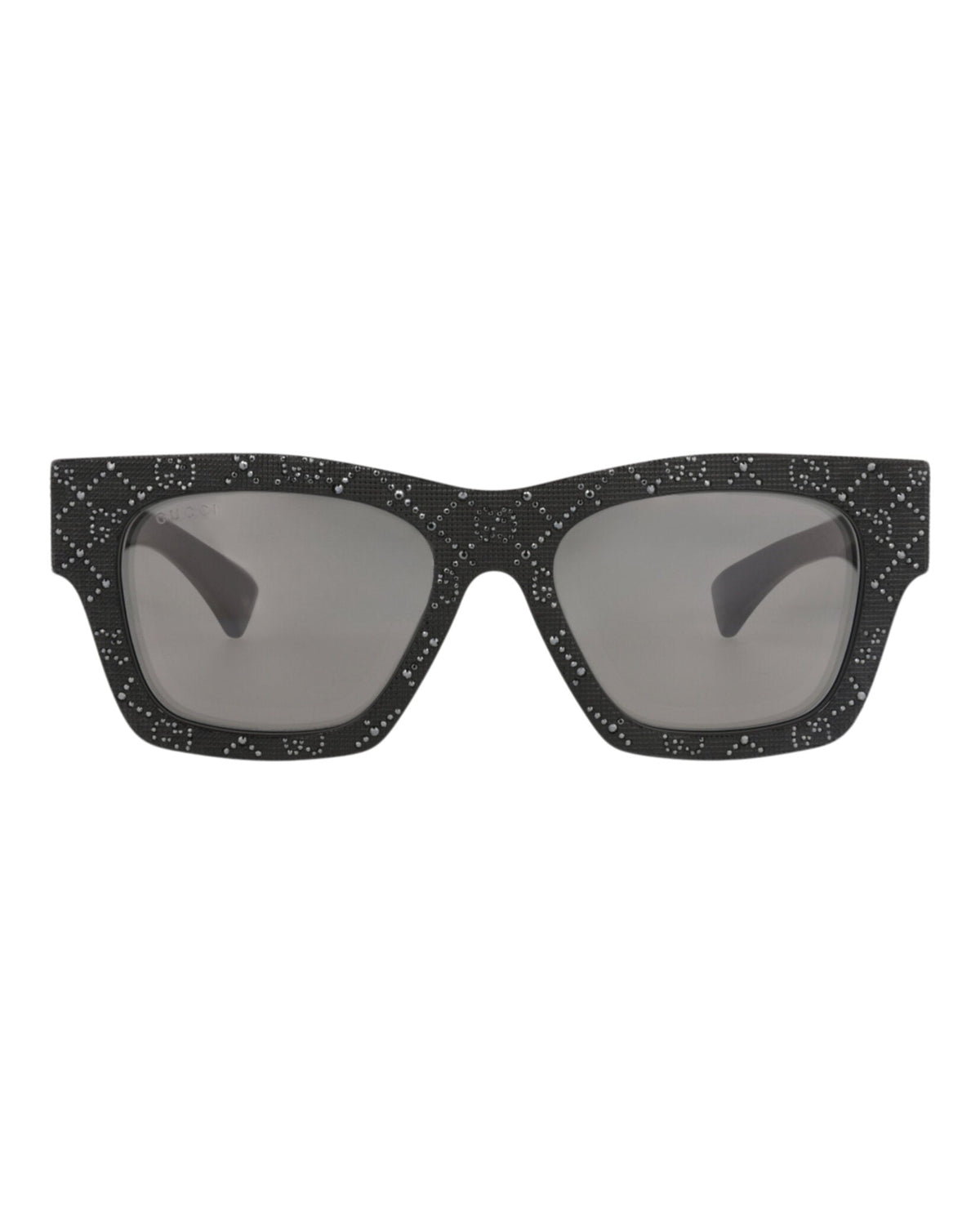 Gucci Womens Square/Rectangle Black Black Grey Fashion Designer Eyewear