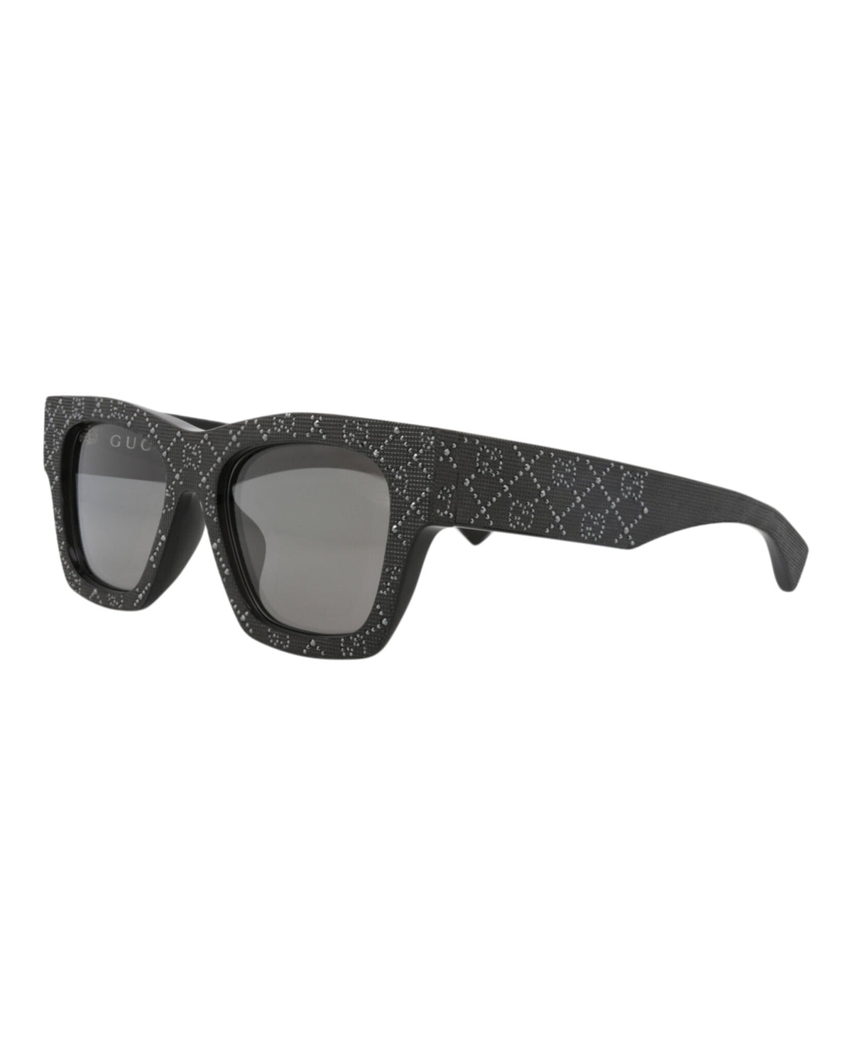 Gucci Womens Square/Rectangle Black Black Grey Fashion Designer Eyewear
