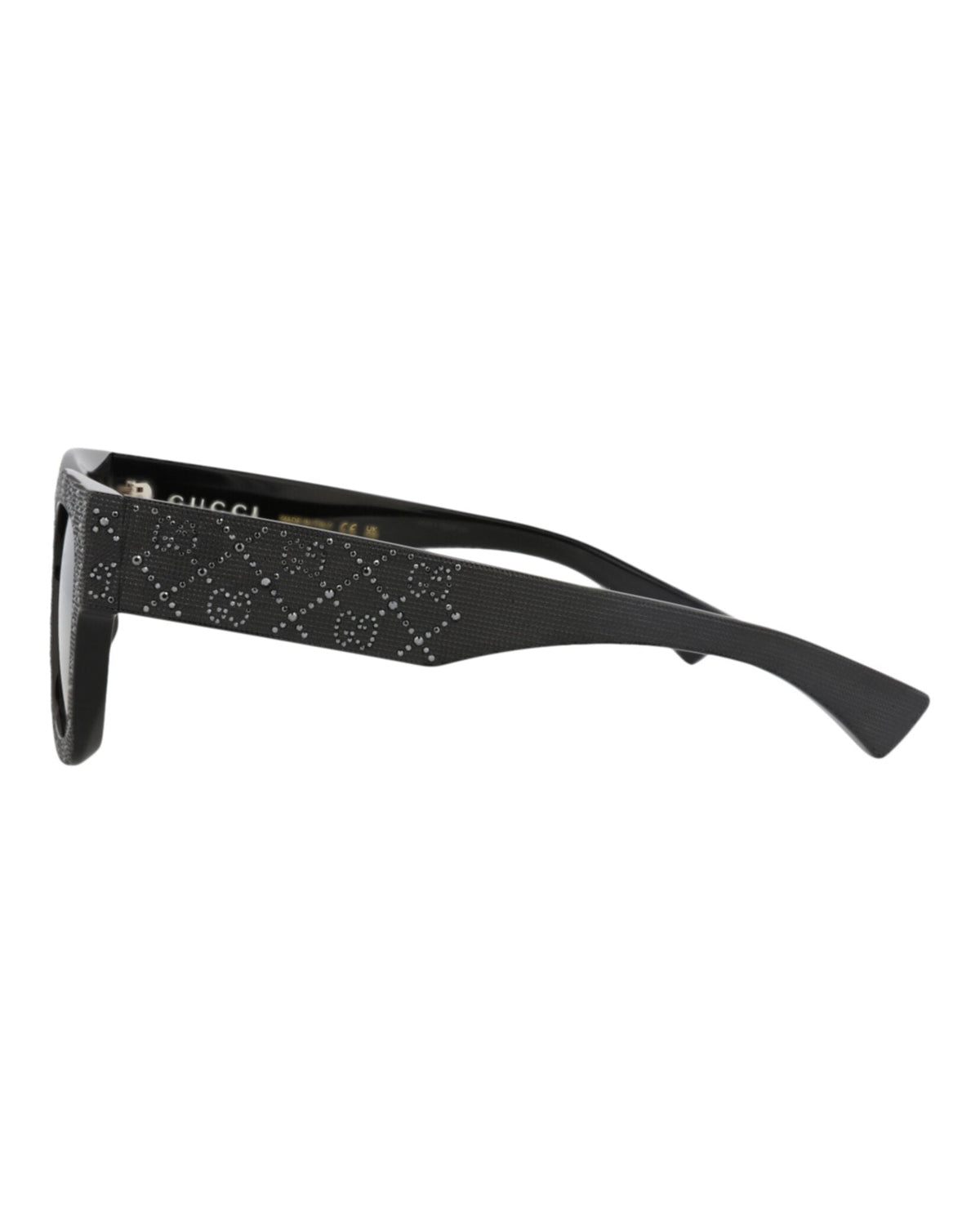 Gucci Womens Square/Rectangle Black Black Grey Fashion Designer Eyewear