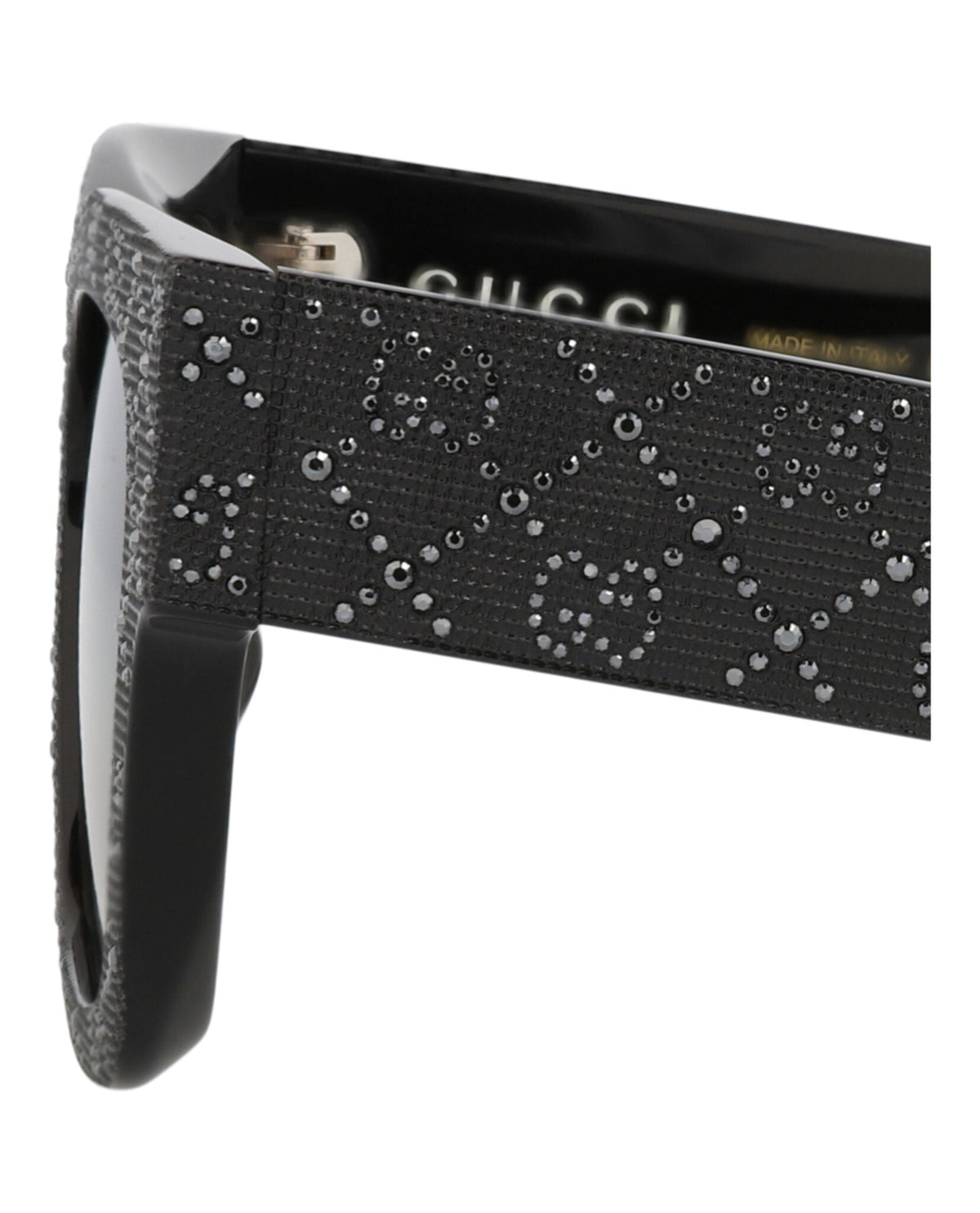 Gucci Womens Square/Rectangle Black Black Grey Fashion Designer Eyewear