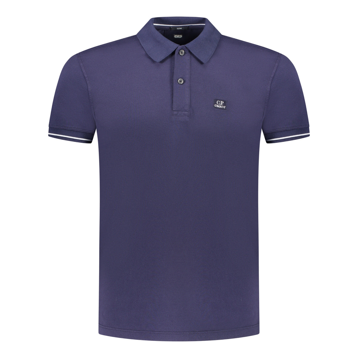 Cp Company Tacting Piquet Logo Polo Shirt In Medieval Blue