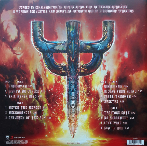 Judas Priest – Firepower - 2 x RED COLOURED VINYL LP SET