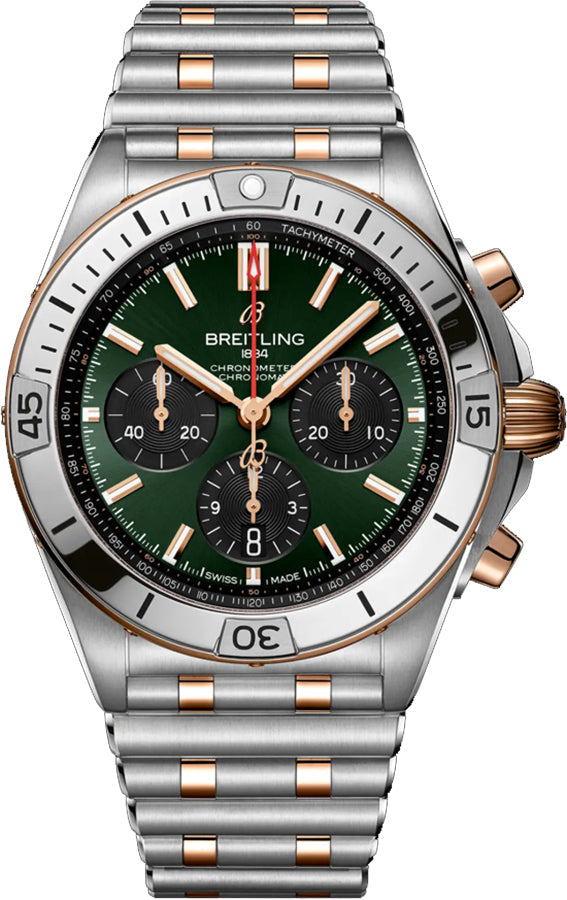 Breitling Chronomat B01 42 Steel & Rose Gold Men's Watch UB0134131L1U1