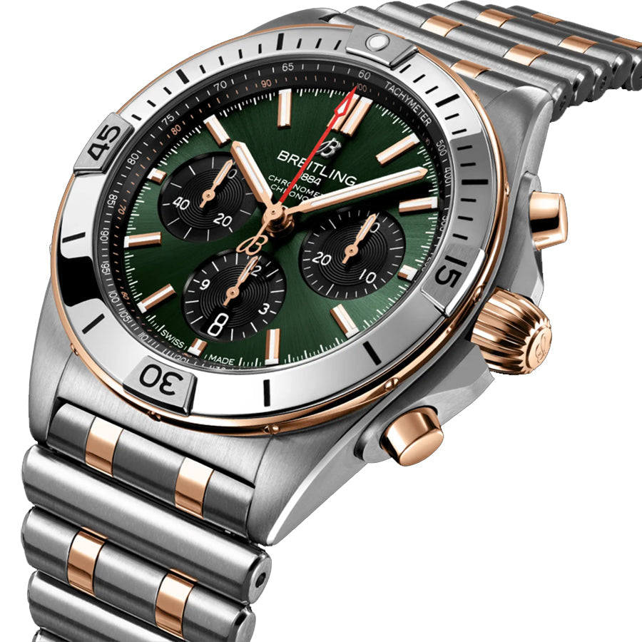 Breitling Chronomat B01 42 Steel & Rose Gold Men's Watch UB0134131L1U1