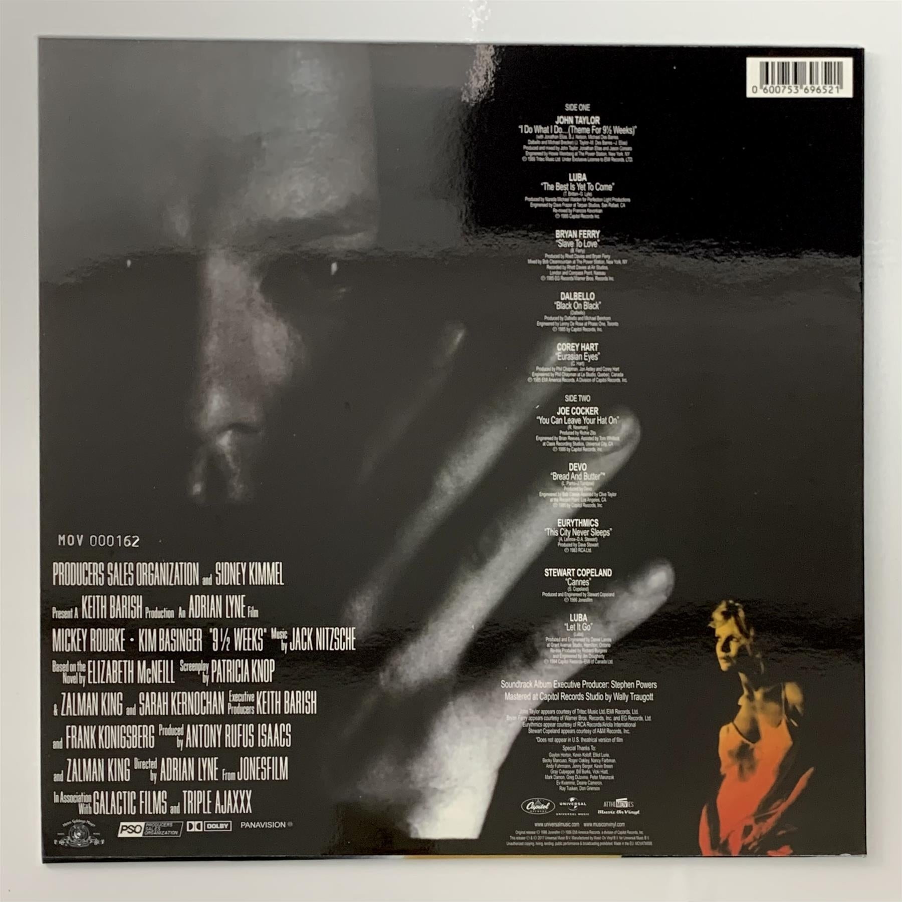 9 ½ Weeks (Original Motion Picture Soundtrack) - V/A Limited 180G Red Vinyl LP