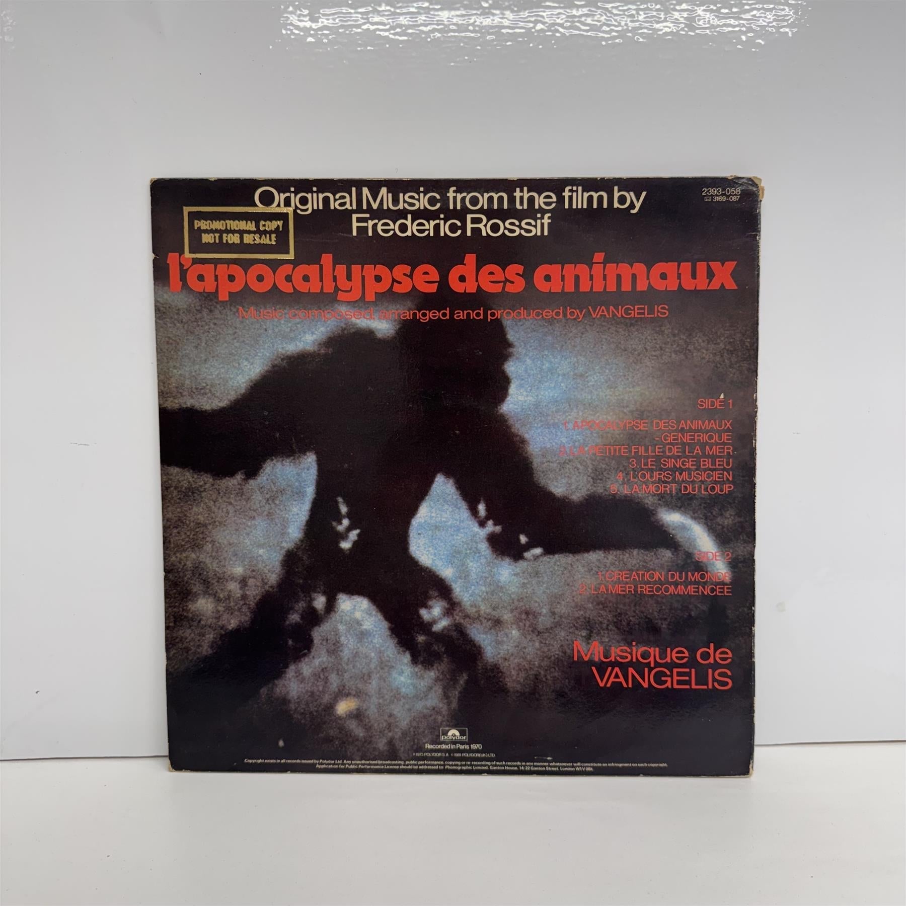 L'Apocalypse Des Animaux - Vangelis Vinyl LP