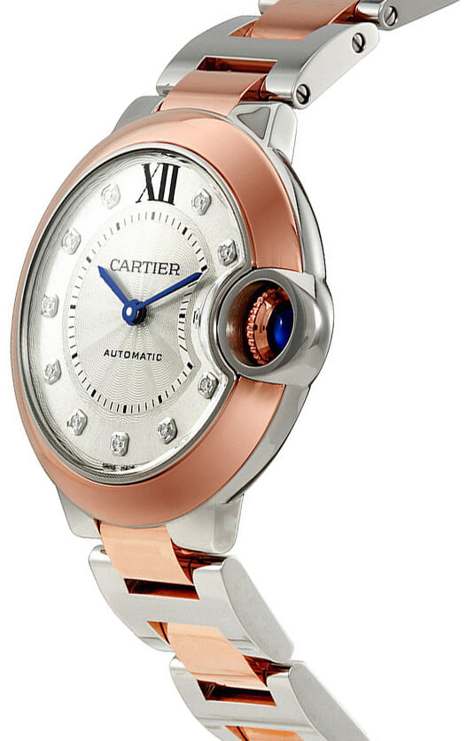Cartier Ballon Bleu 33mm 18k Rose Gold & Steel Women's Watch W3BB0006