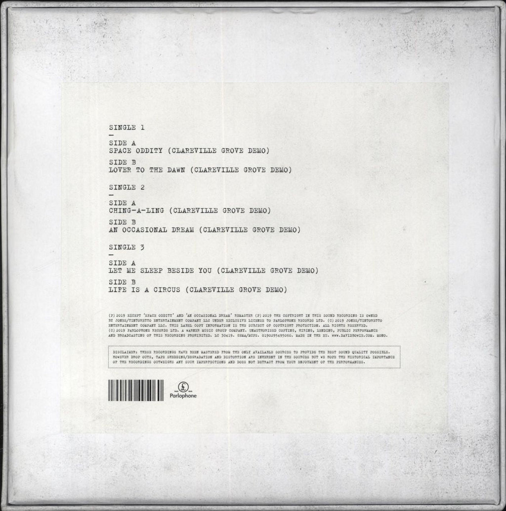 David Bowie Clareville Grove Demos UK 7" box set