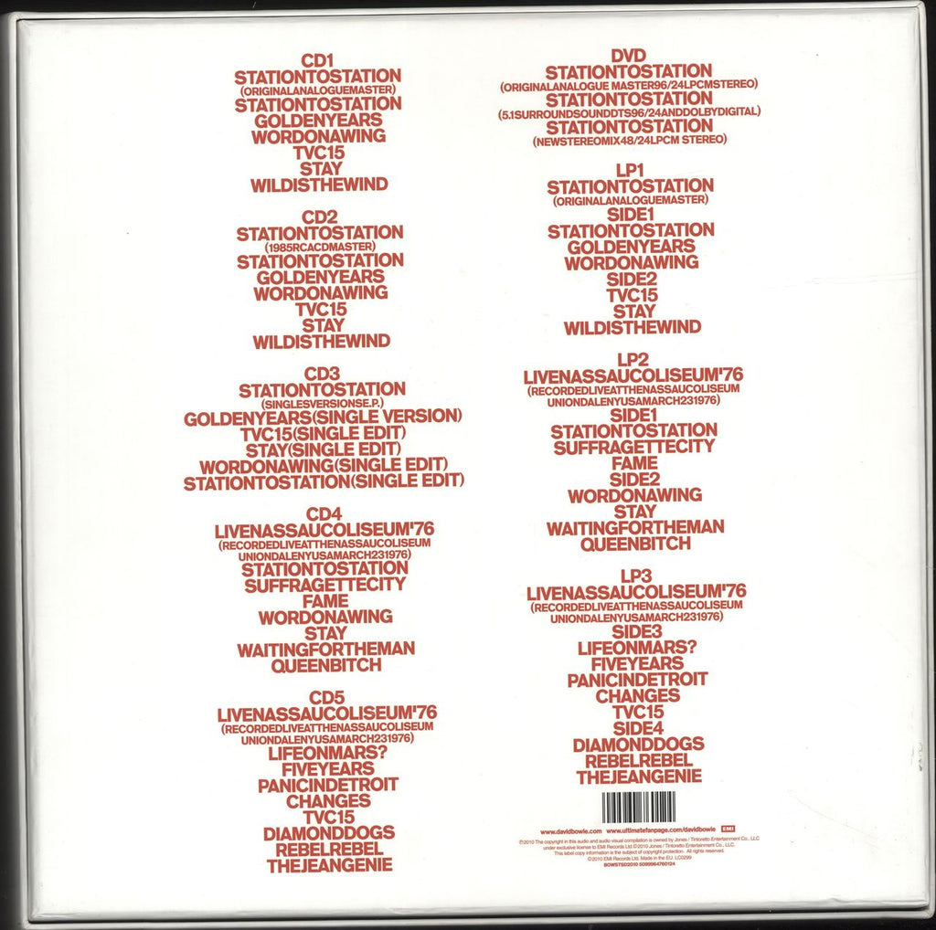 David Bowie Station To Station UK Box set