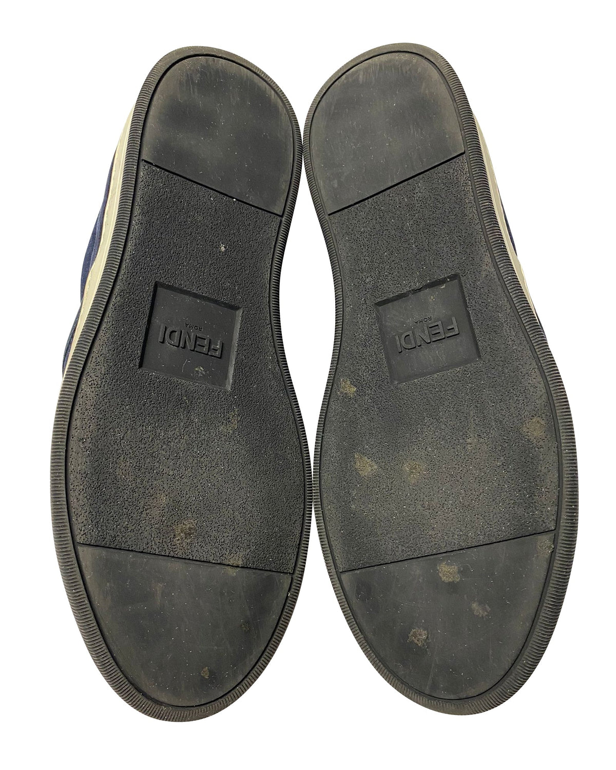 Fendi Monster 3D Eyes Slip-On Sneakers in Navy Blue Suede