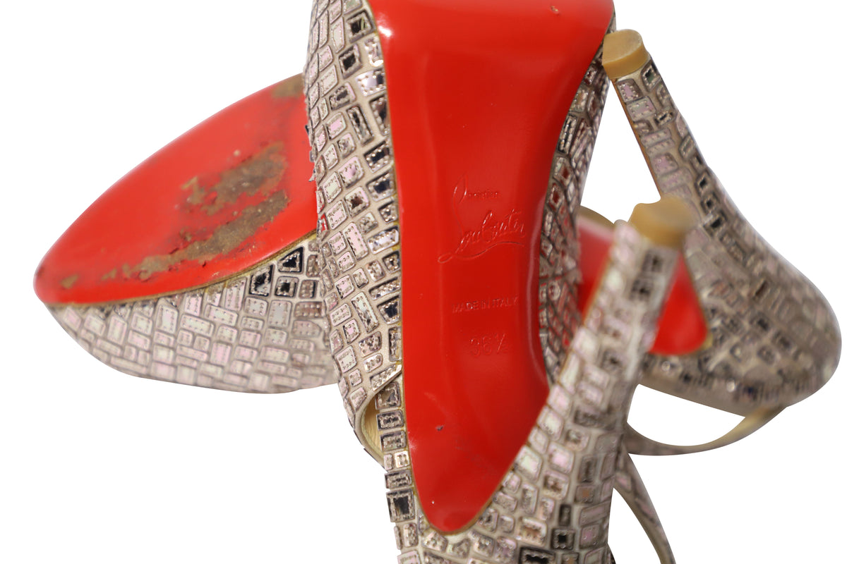 Christian Louboutin Prive Mosaique 120 Pumps in Silver Acrylic