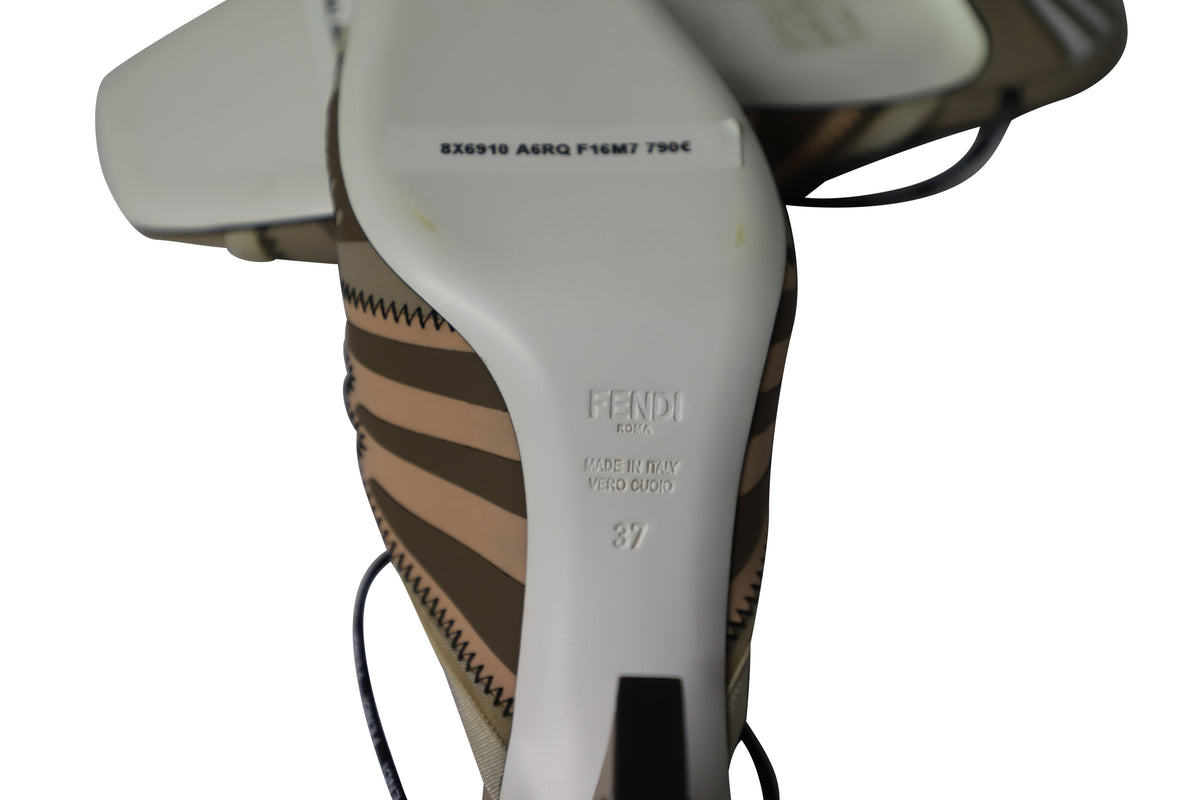 Fendi 70mm Ankle Strap Sandals in Multicolor Synthetic