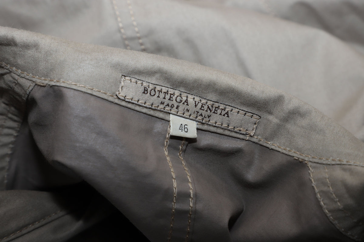 Bottega Veneta Mandarin Collar Jacket in Beige Cotton