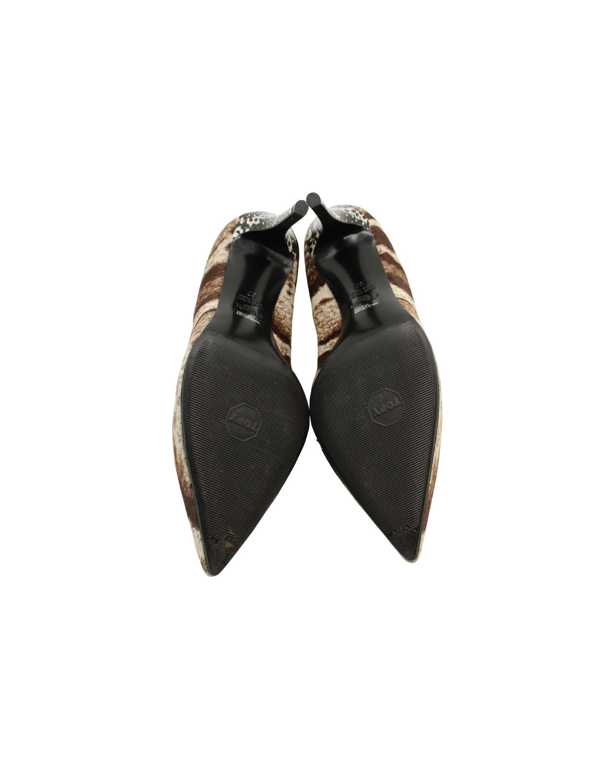 Fendi Pointed Pump in Animal Print Calf Hair Suede