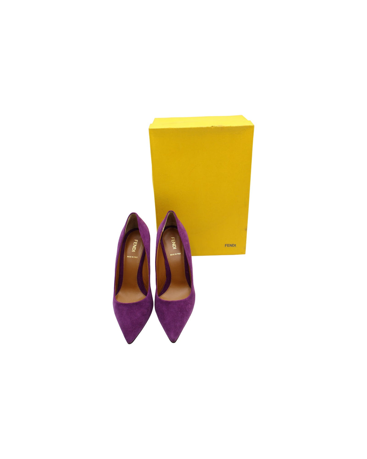 Fendi Pointed Pumps in Purple Goat Suede