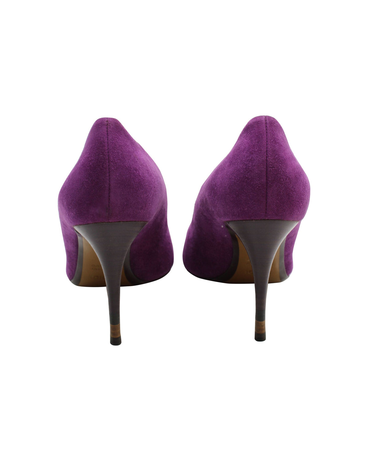 Fendi Pointed Pumps in Purple Goat Suede