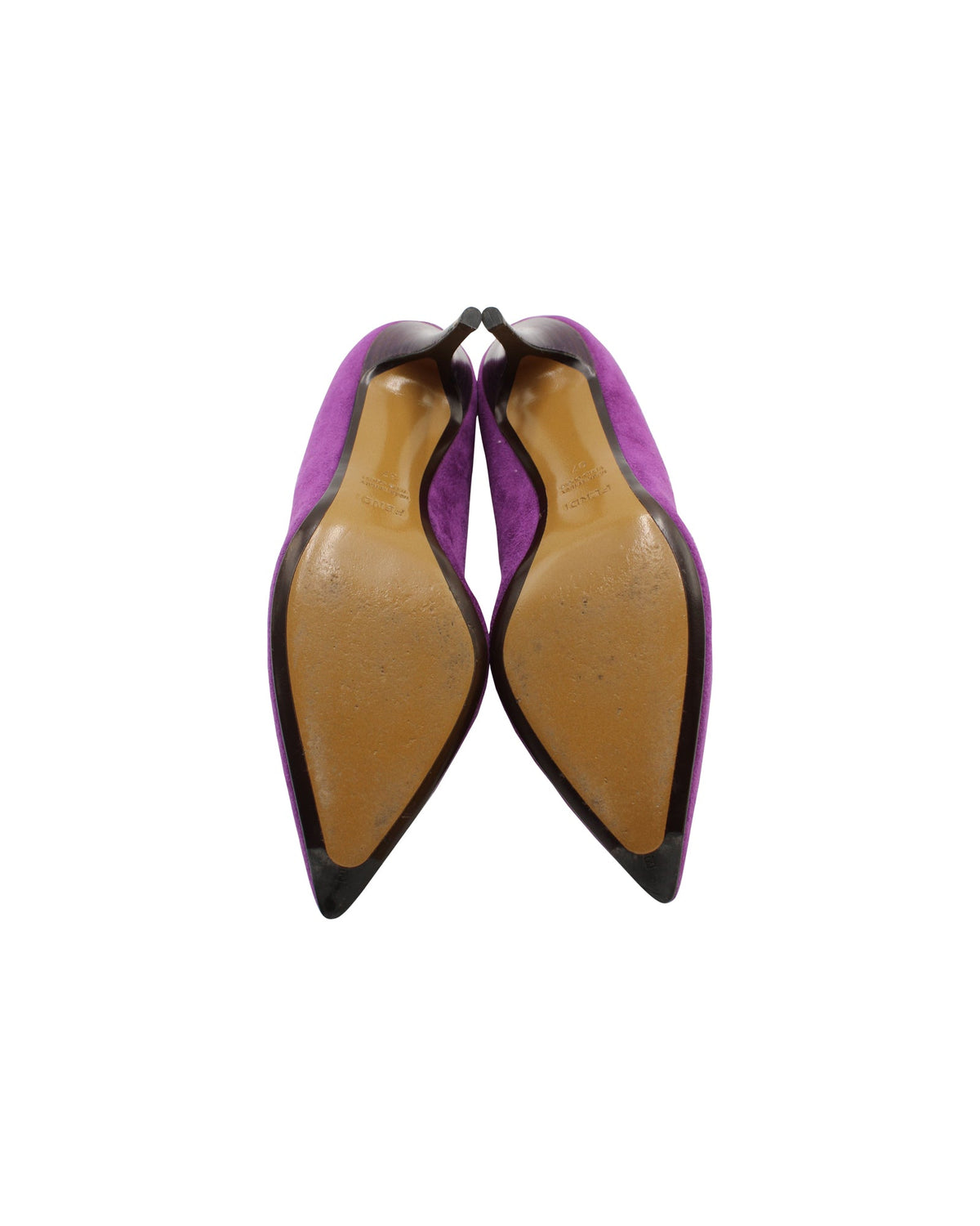 Fendi Pointed Pumps in Purple Goat Suede