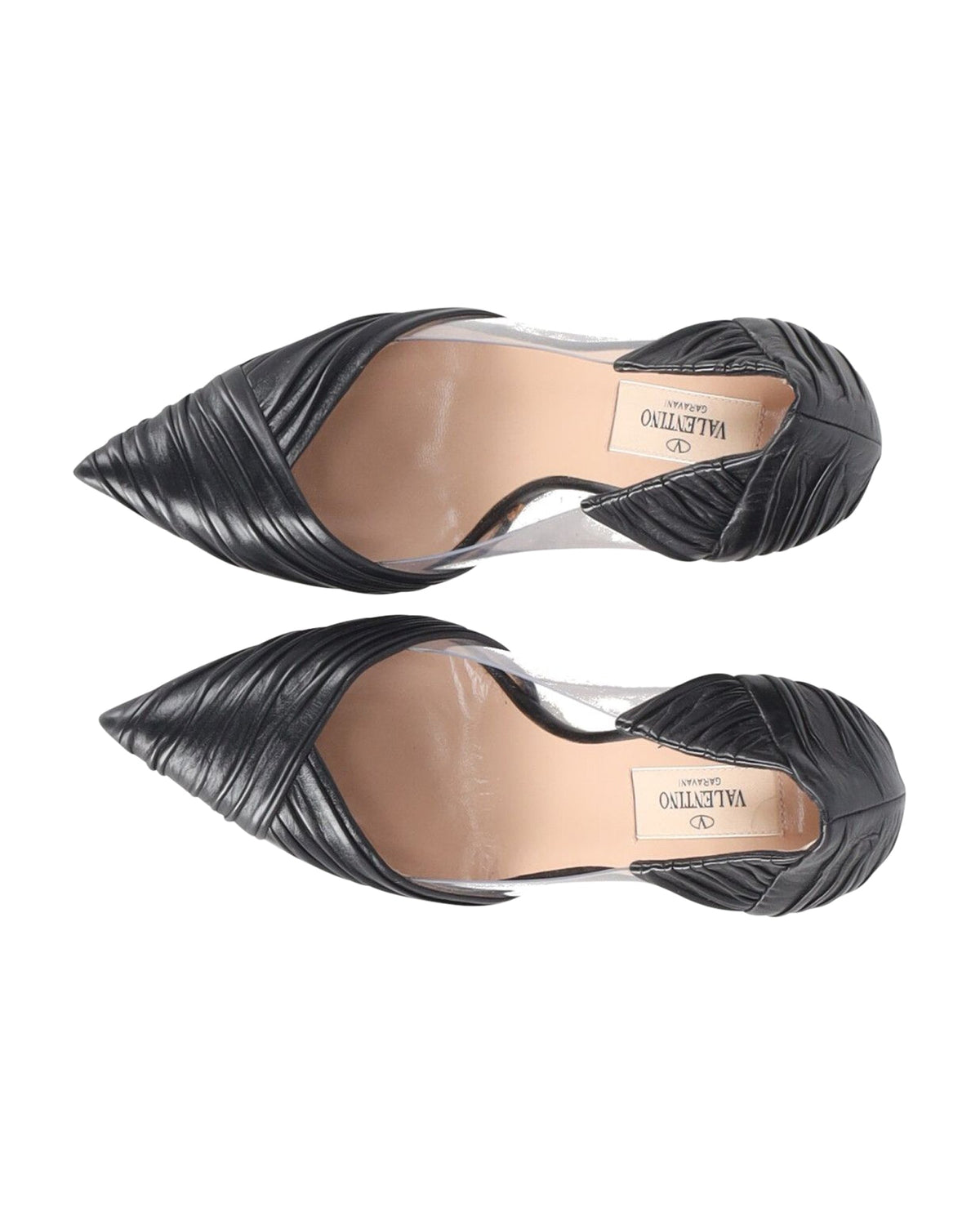 Valentino Garavani B Drape Pumps in Black Leather