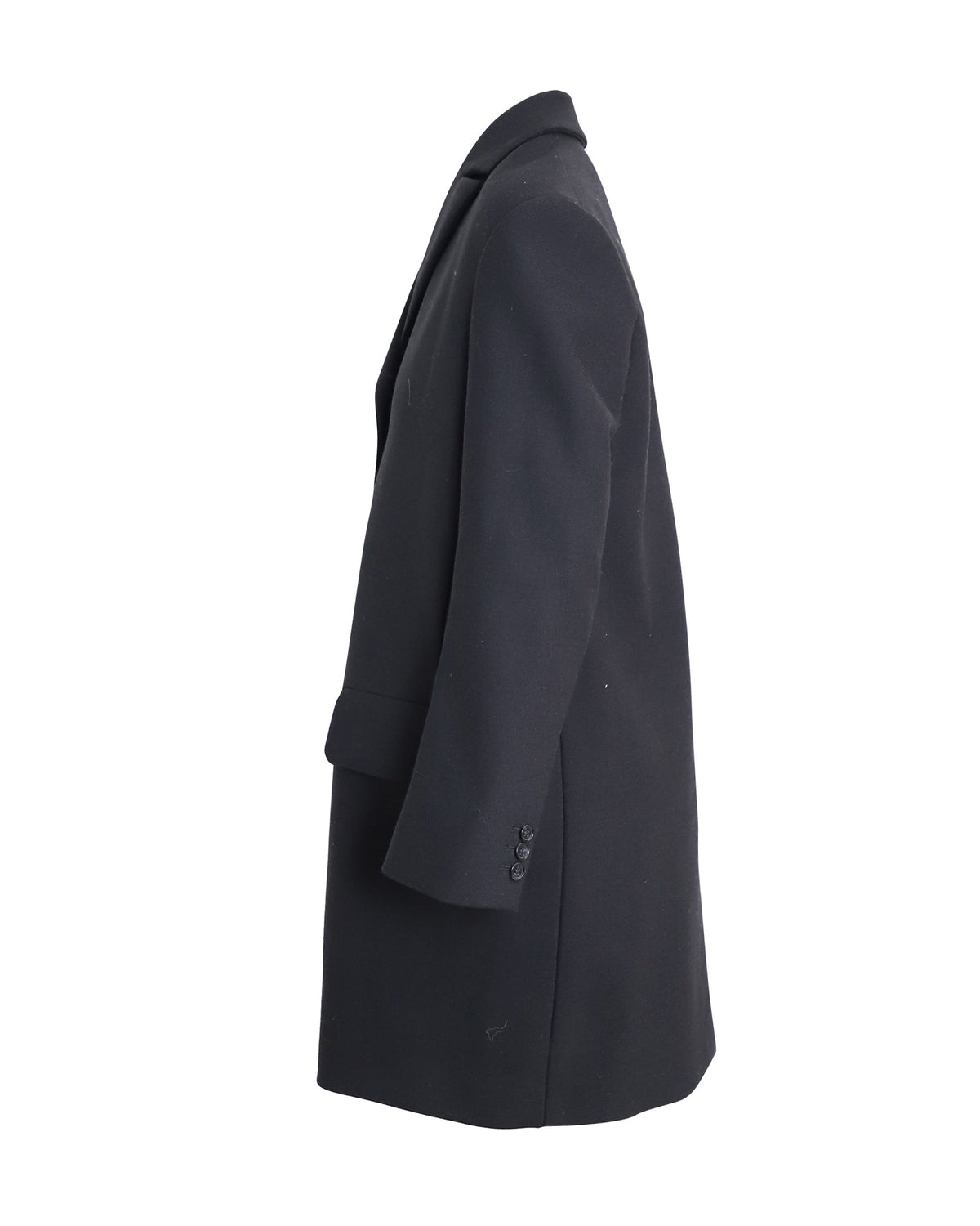 Red Valentino Single-Breasted Coat in Black Cotton