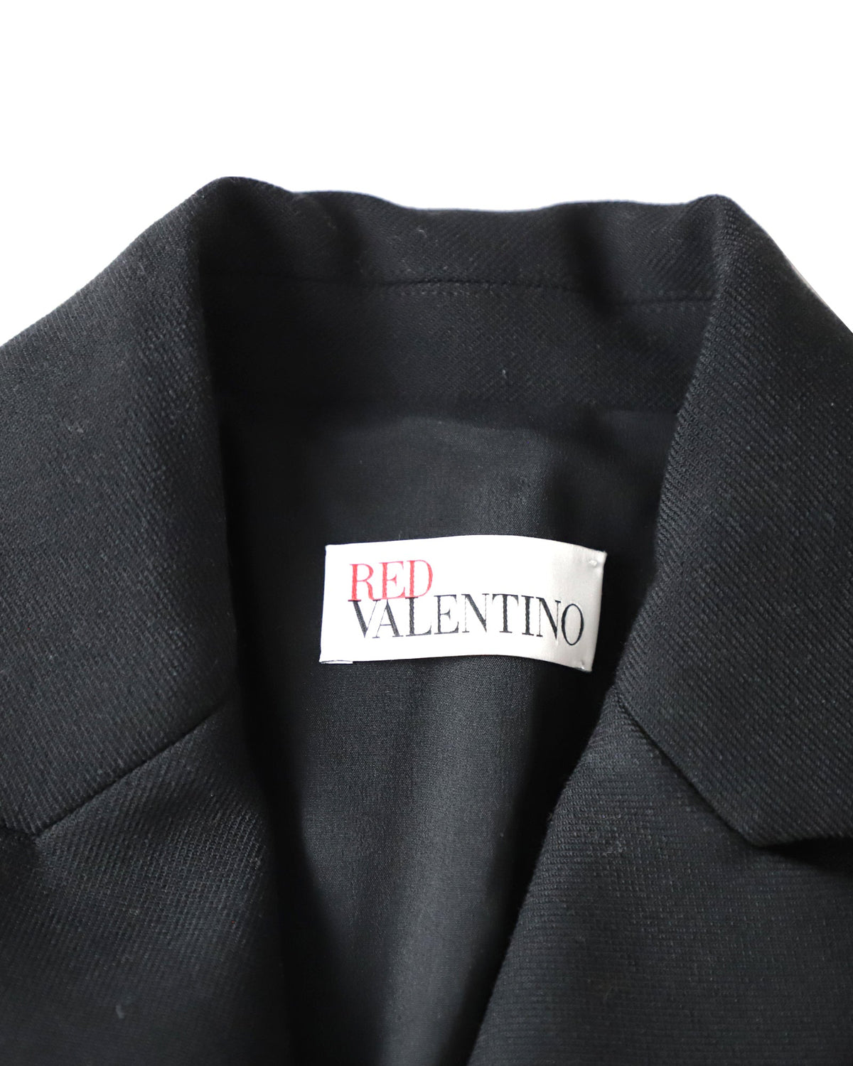 Red Valentino Single-Breasted Coat in Black Cotton