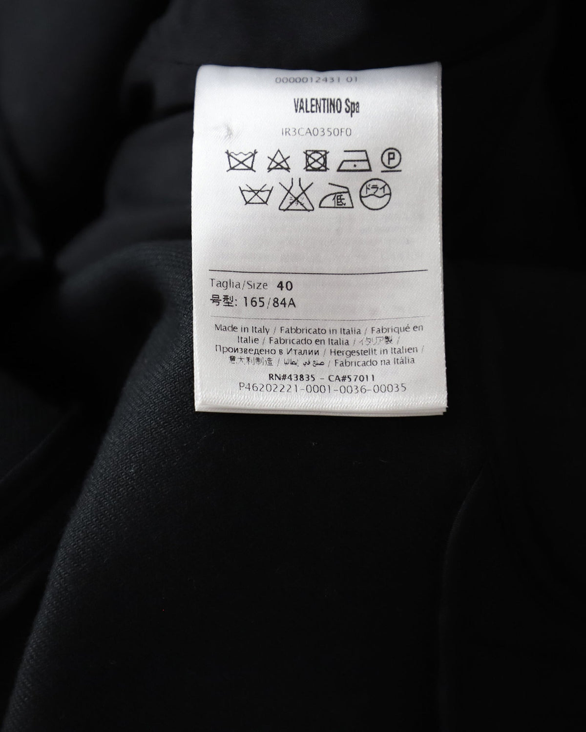 Red Valentino Single-Breasted Coat in Black Cotton