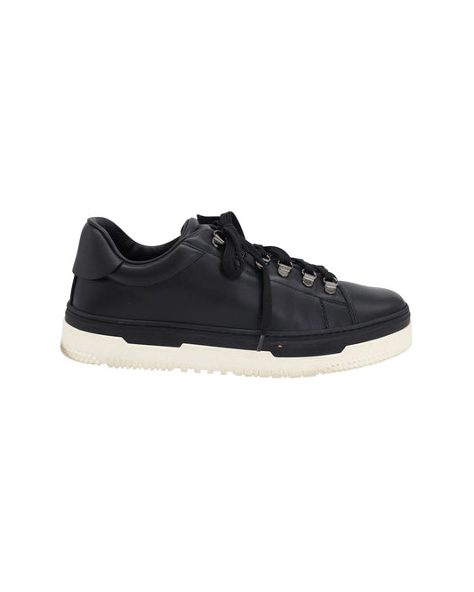 Valentino Garavani Low Top Sneakers in Black Leather