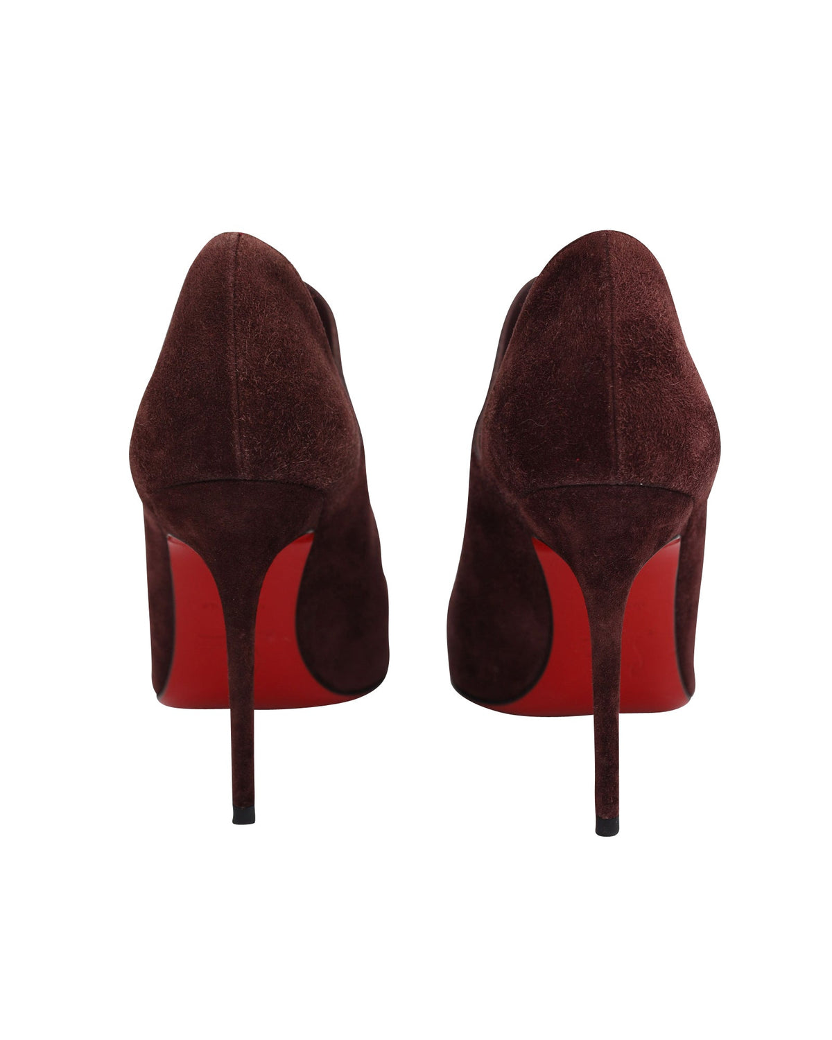 Christian Louboutin Dugueclina 100 Ankle Booties in Burgundy Suede