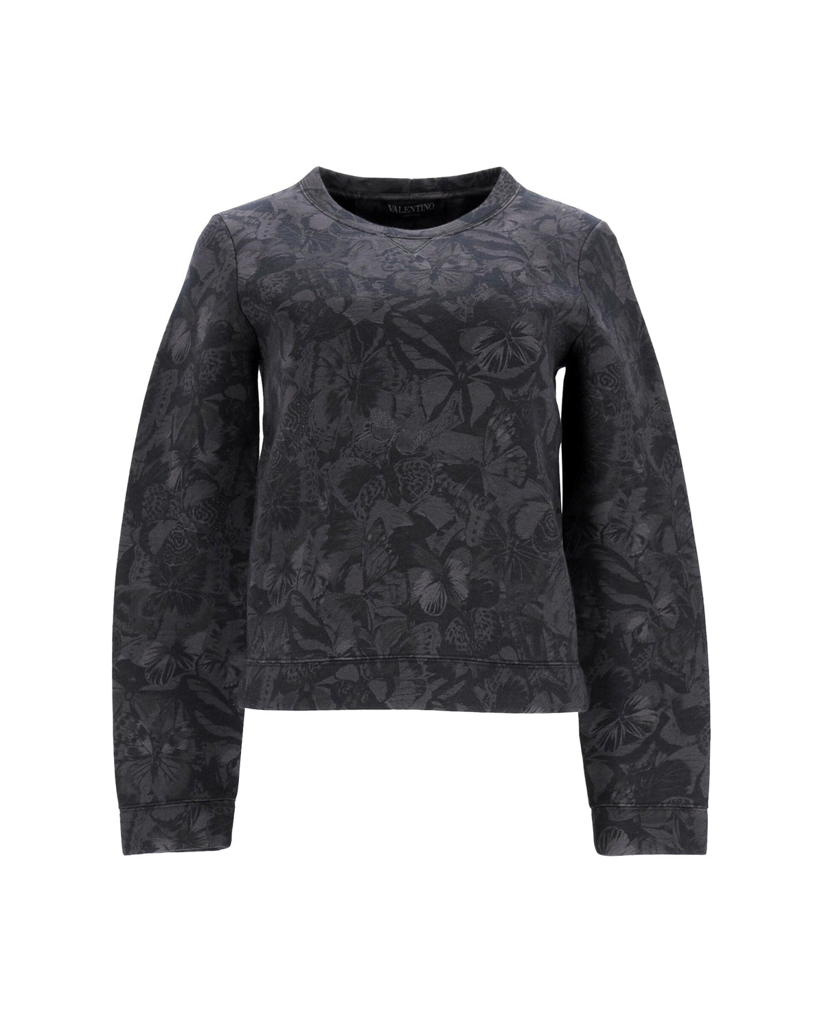 Valentino Butterfly Print Sweatshirt in Grey Cotton