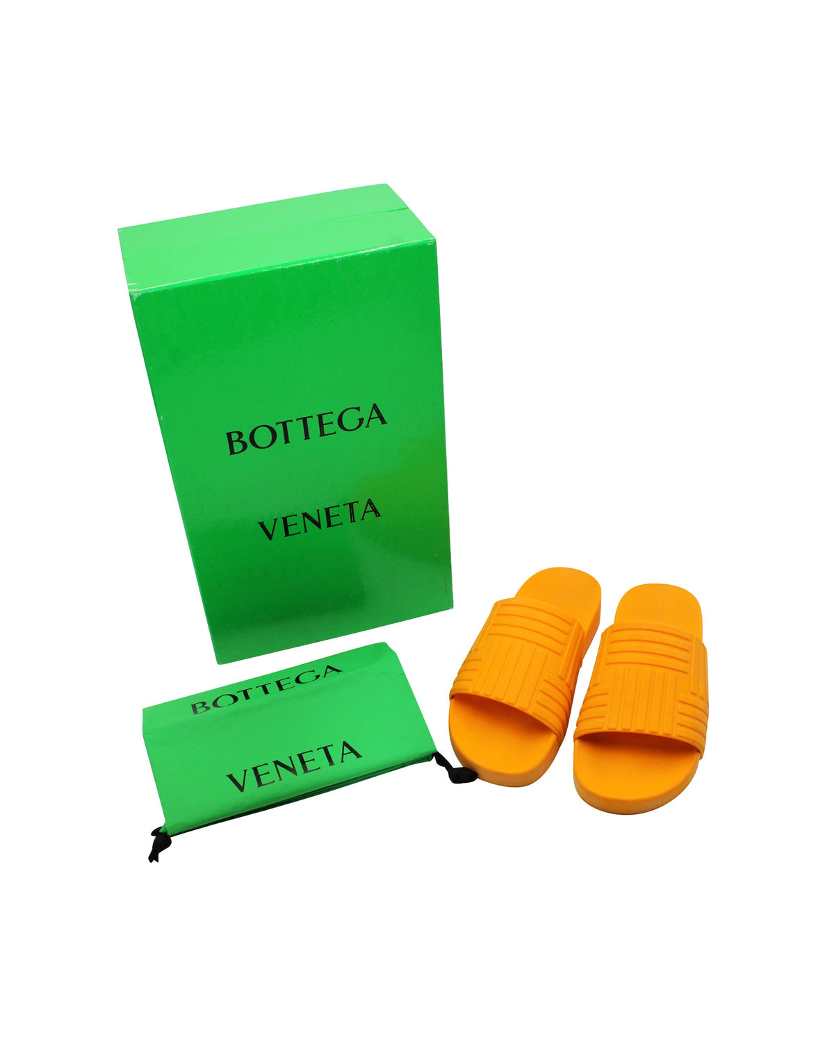 Bottega Veneta Slides in Orange Rubber