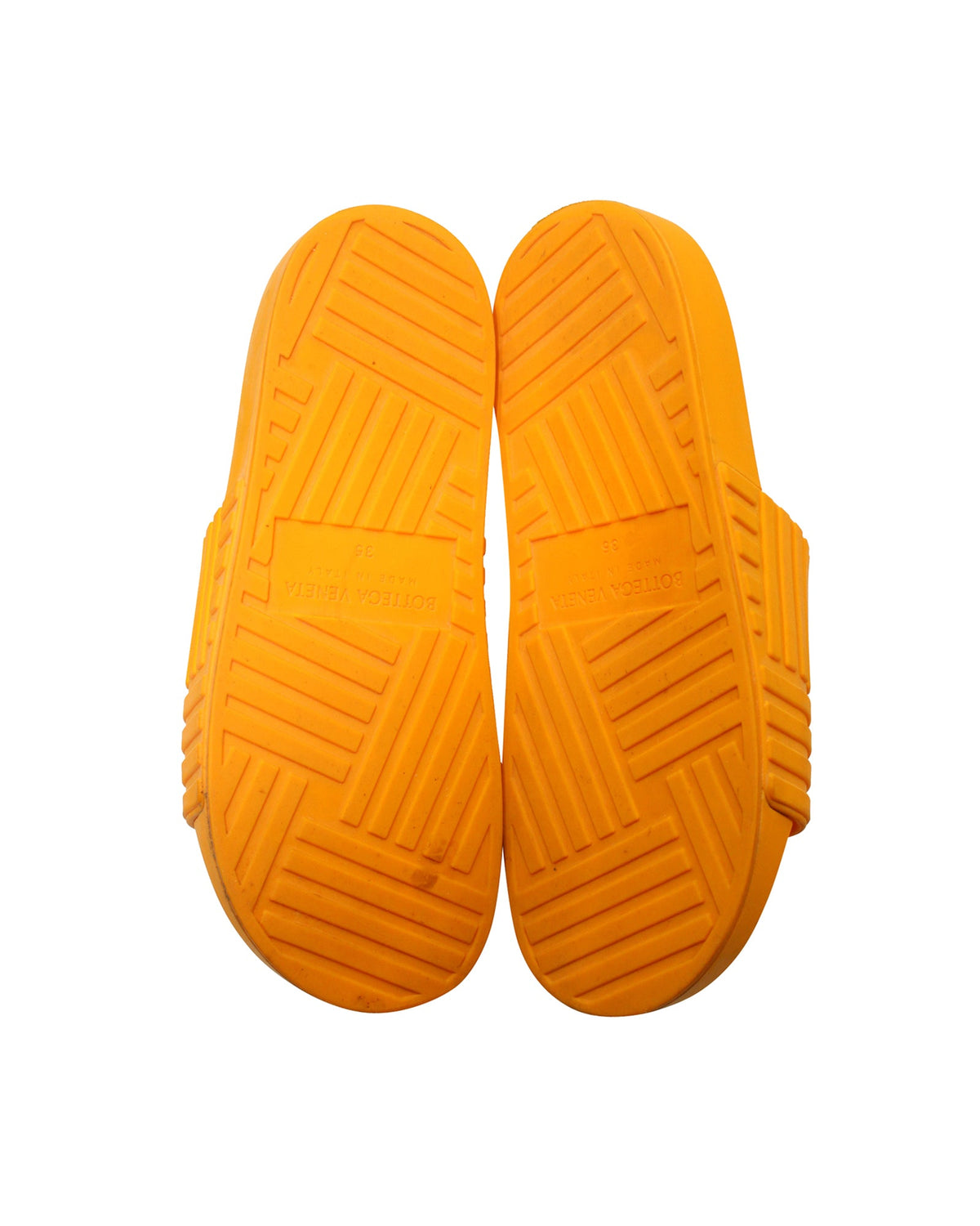 Bottega Veneta Slides in Orange Rubber