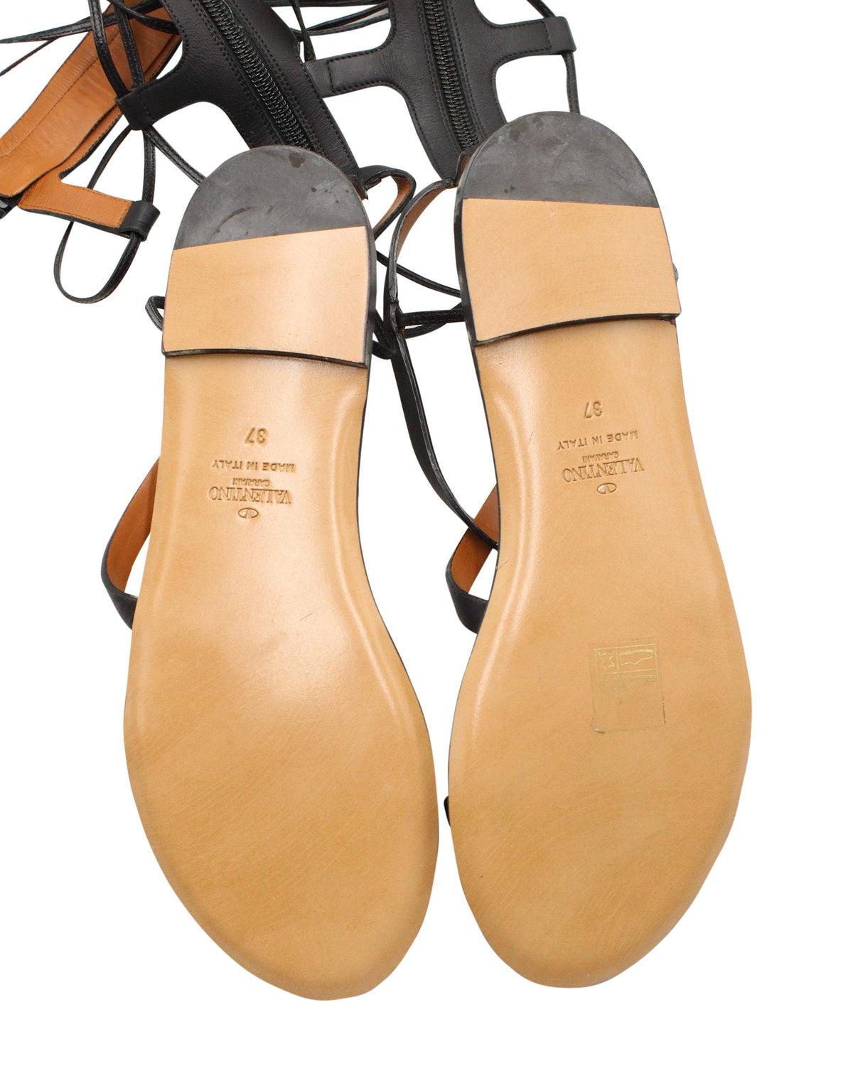 Valentino Garavani Gladiator Sandals in Black Leather