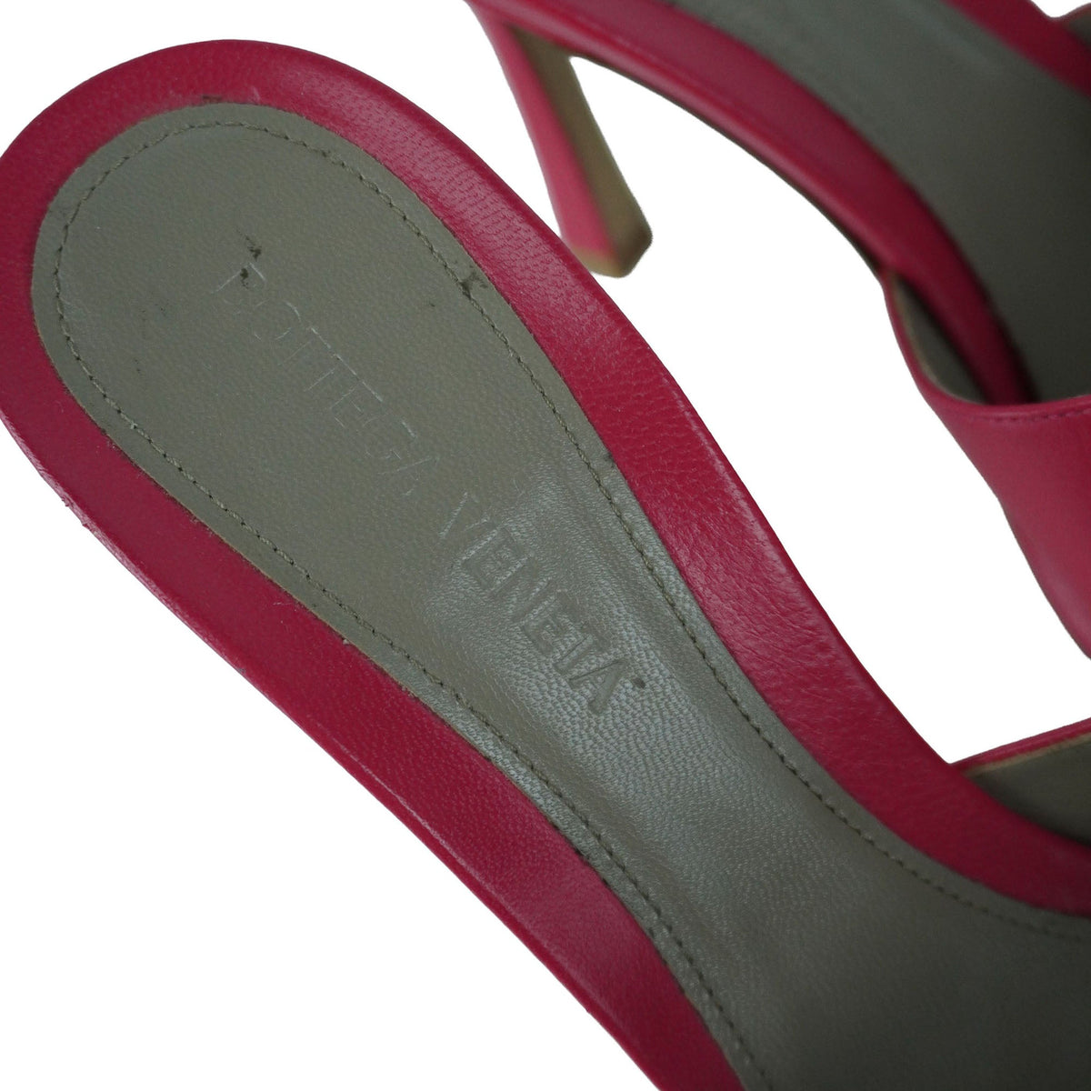 Bottega Veneta Pink Stretch Heeled Mules
