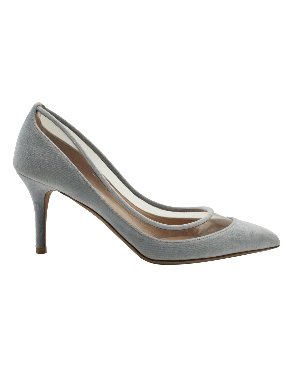 Valentino Celeste Pumps in Light Blue Velvet