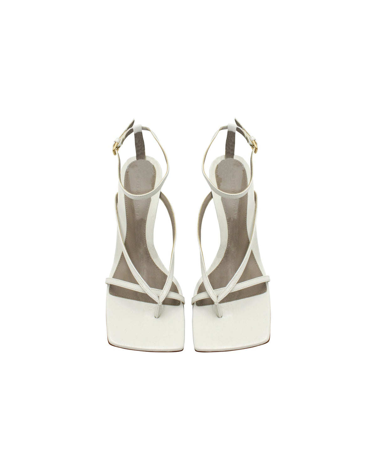 Bottega Veneta Stretch Ankle Strap Sandals in White Leather