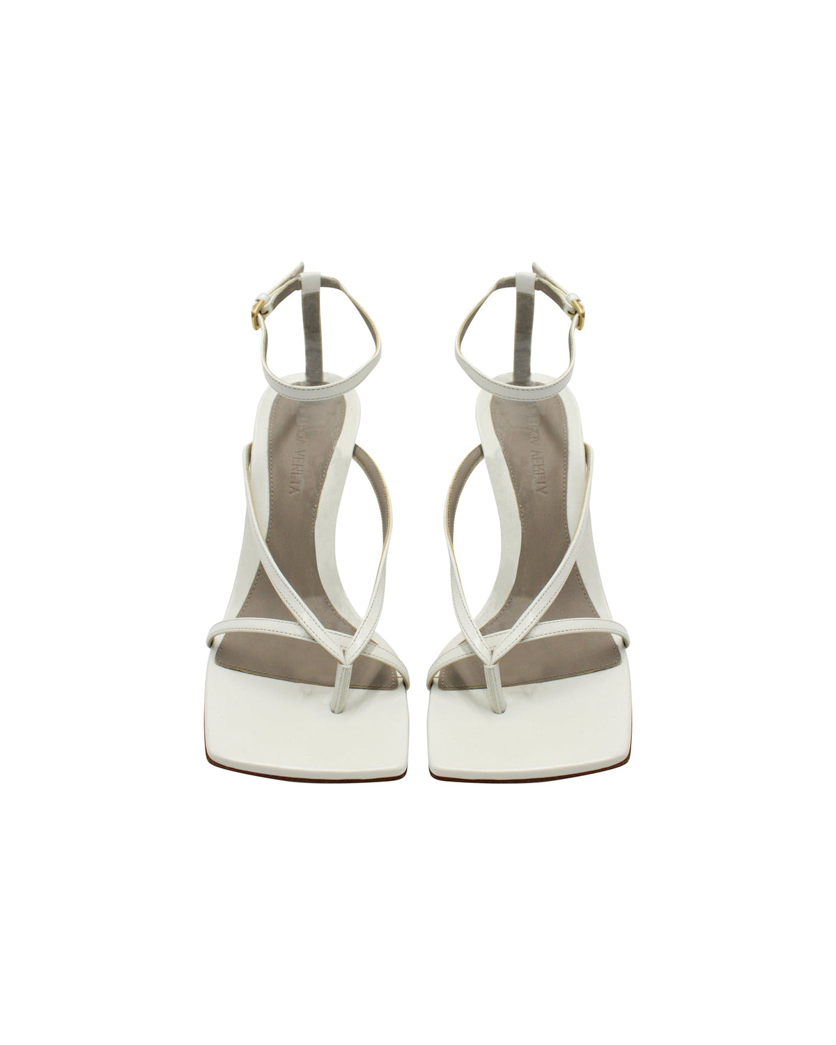 Bottega Veneta Stretch Ankle Strap Sandals in White Leather
