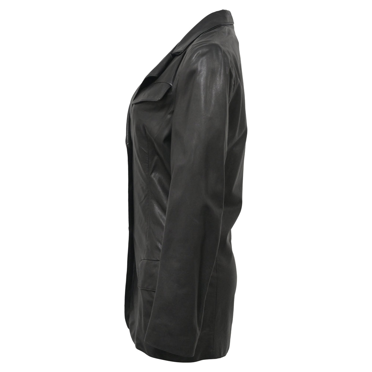 Bottega Veneta Single-Breasted Jacket in Black Leather