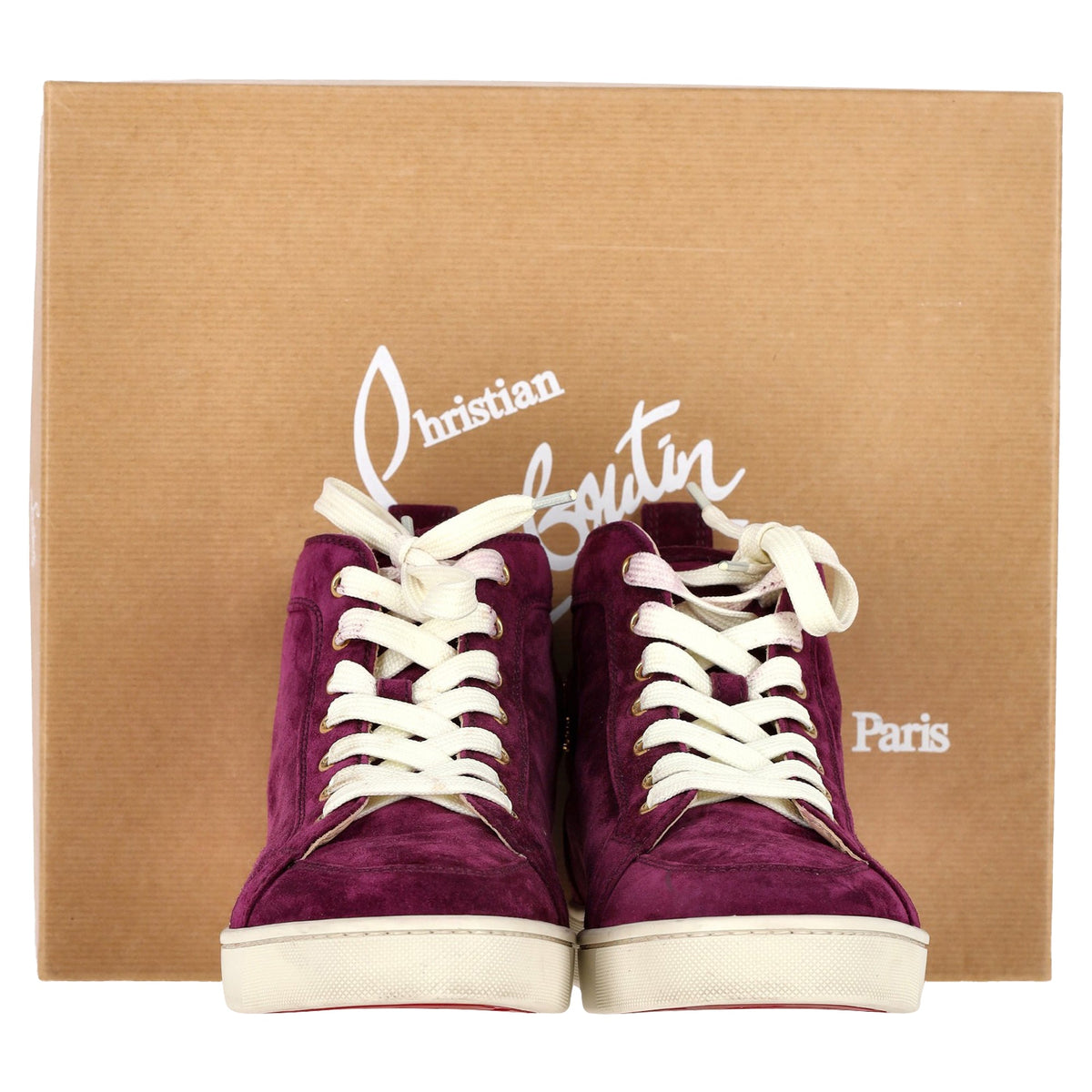 Christian Louboutin Rantus High Top Sneakers in Purple Suede
