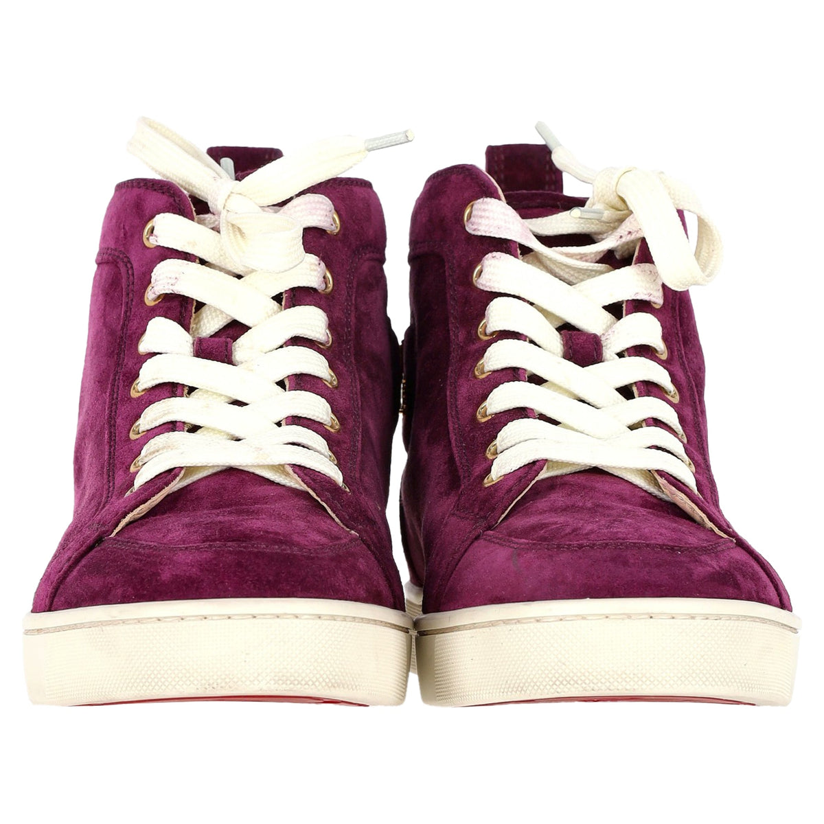 Christian Louboutin Rantus High Top Sneakers in Purple Suede