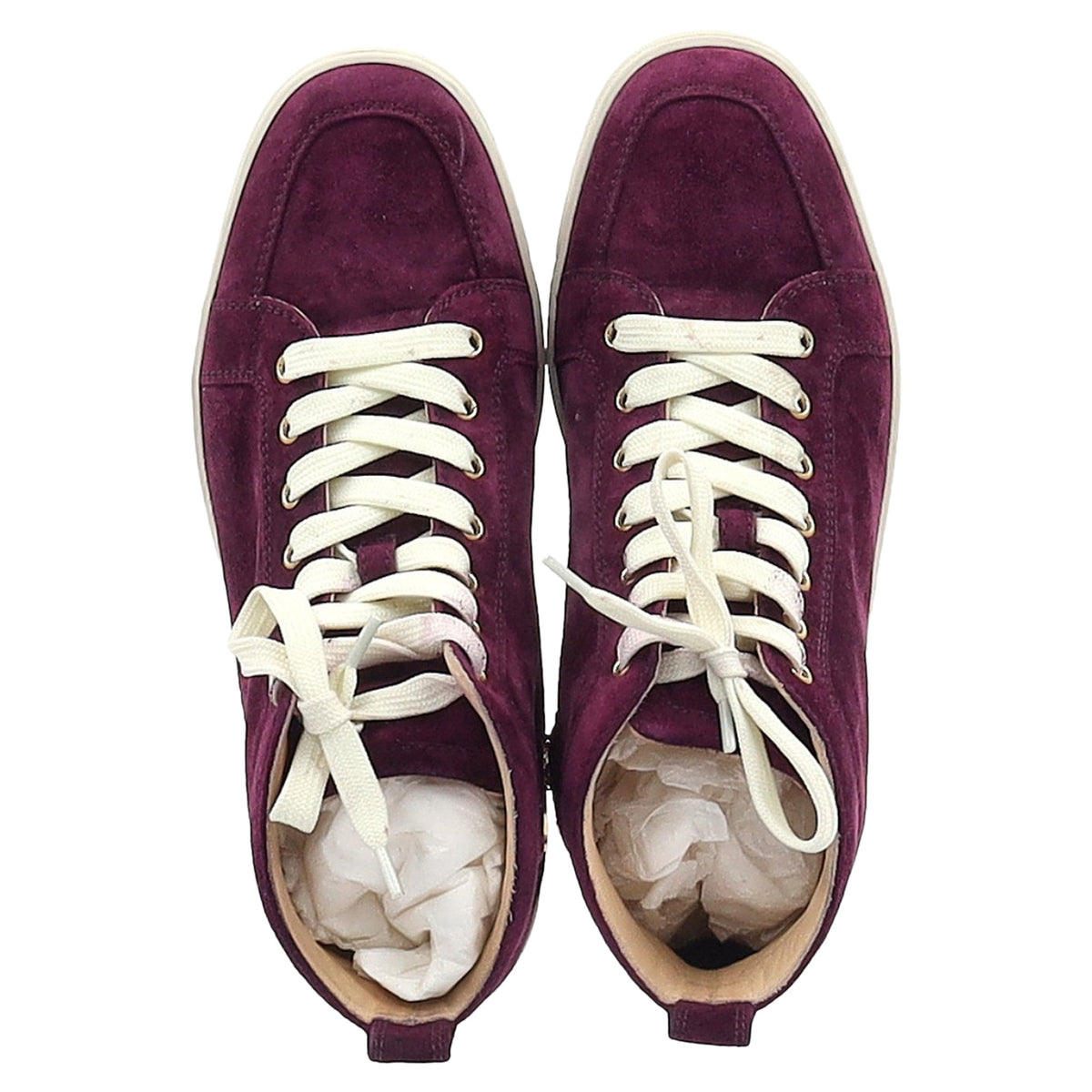Christian Louboutin Rantus High Top Sneakers in Purple Suede