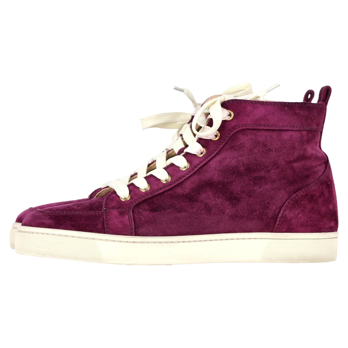 Christian Louboutin Rantus High Top Sneakers in Purple Suede