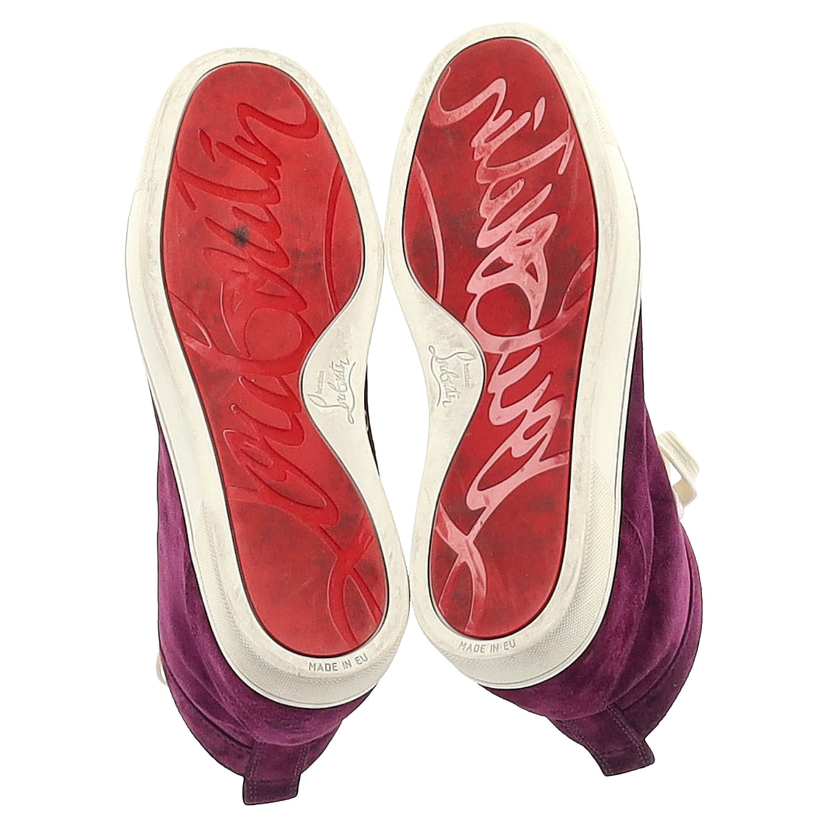 Christian Louboutin Rantus High Top Sneakers in Purple Suede