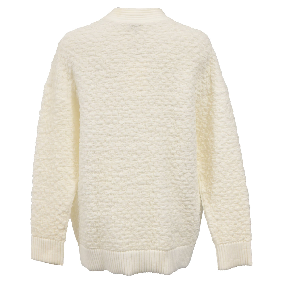 Fendi Textured Button-Down Cardigan in Cream Wool