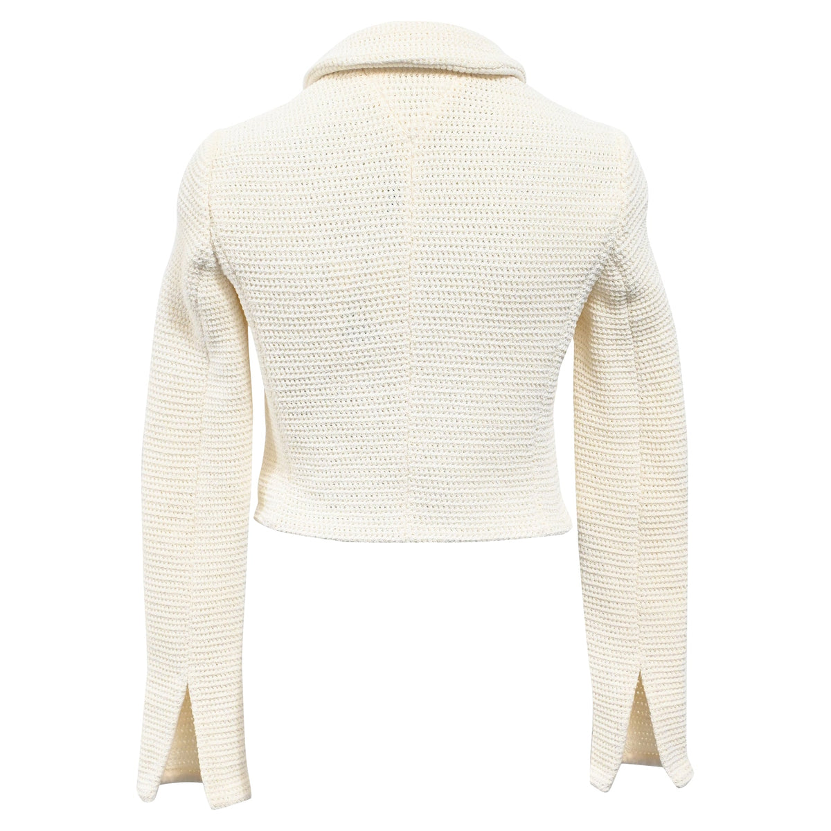 Bottega Veneta Salon 01 Knitted Button-Down Jacket in Cream Cotton
