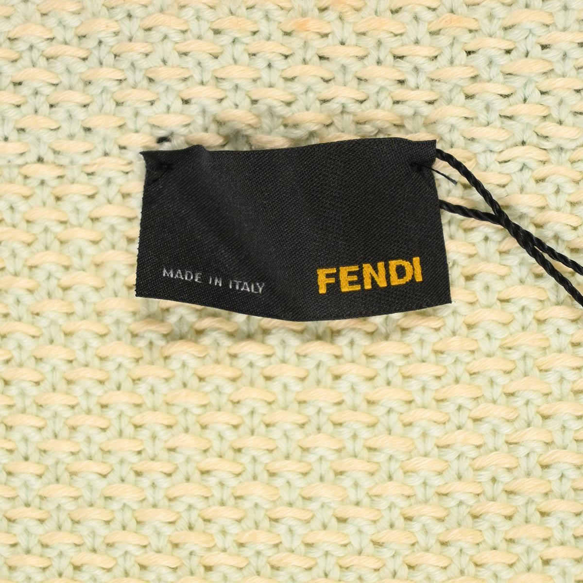 Fendi Knitted Embellished-Buttons Cardigan in Yellow Cotton